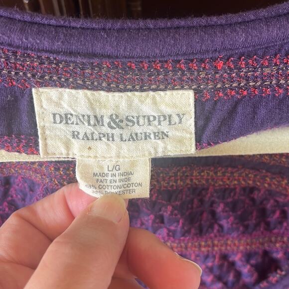 Denim and Supply Ralph Lauren purple Embroidered Boho top - Picture 2 of 8